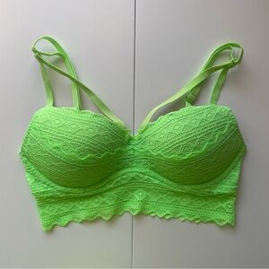 PINK Victoria's Secret Green Aztec Lace Pullover Shelf Bra